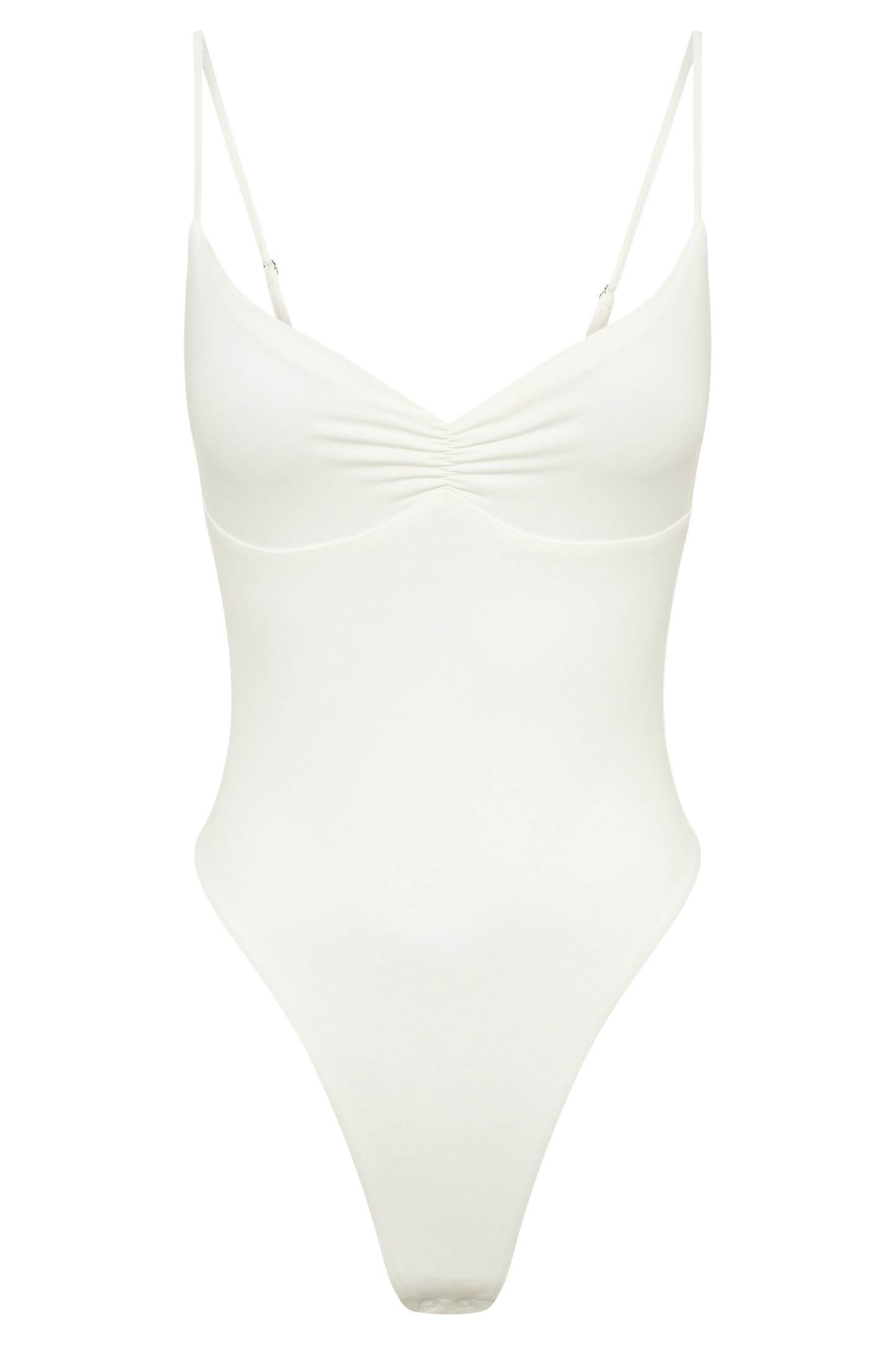 ROF Leah Geri Dönüşümlü Naylon Sırtsız Bodysuit - Beyaz
