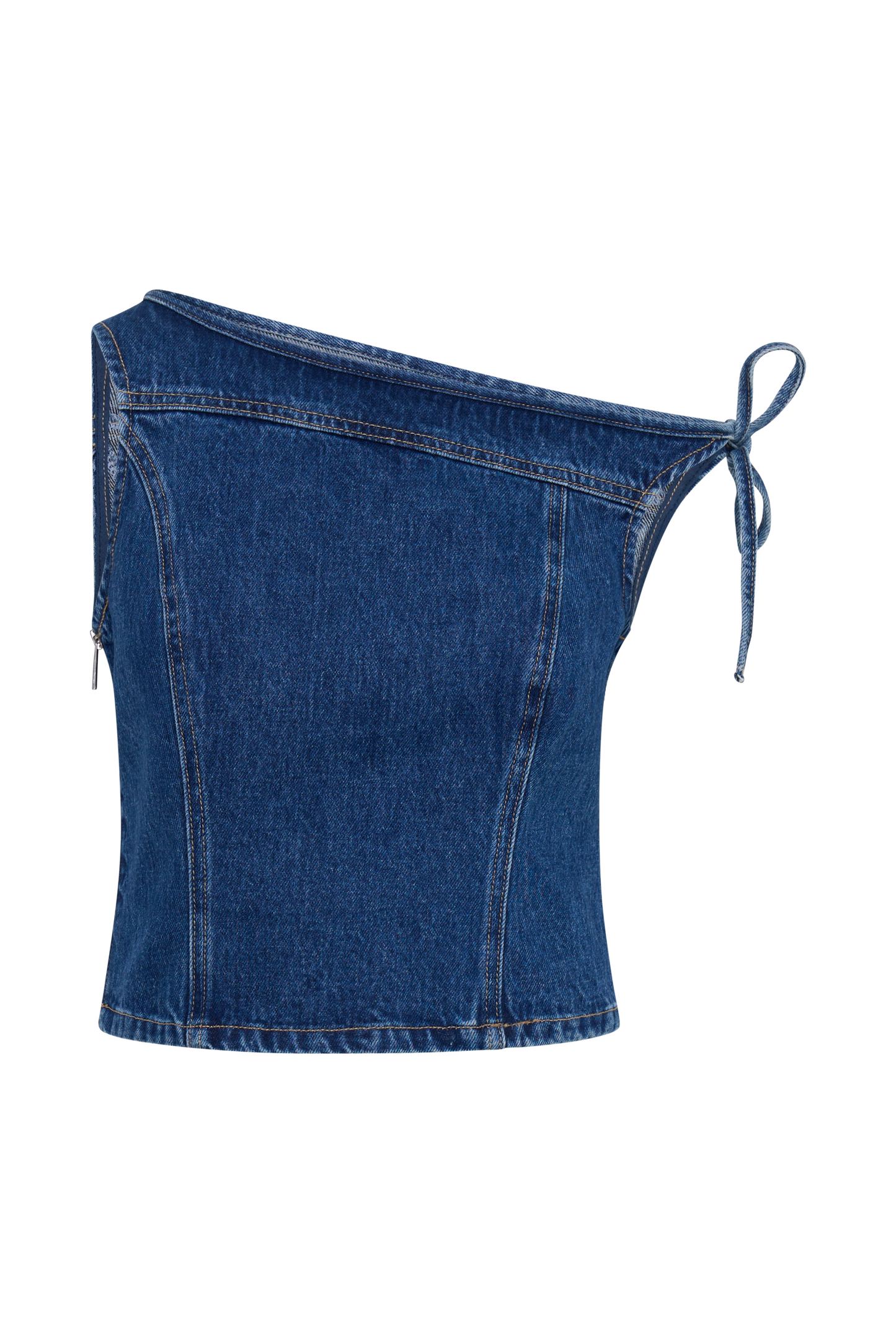 ROF Ramsey Denim Düşük Omuz Üst - Koyu Mavi