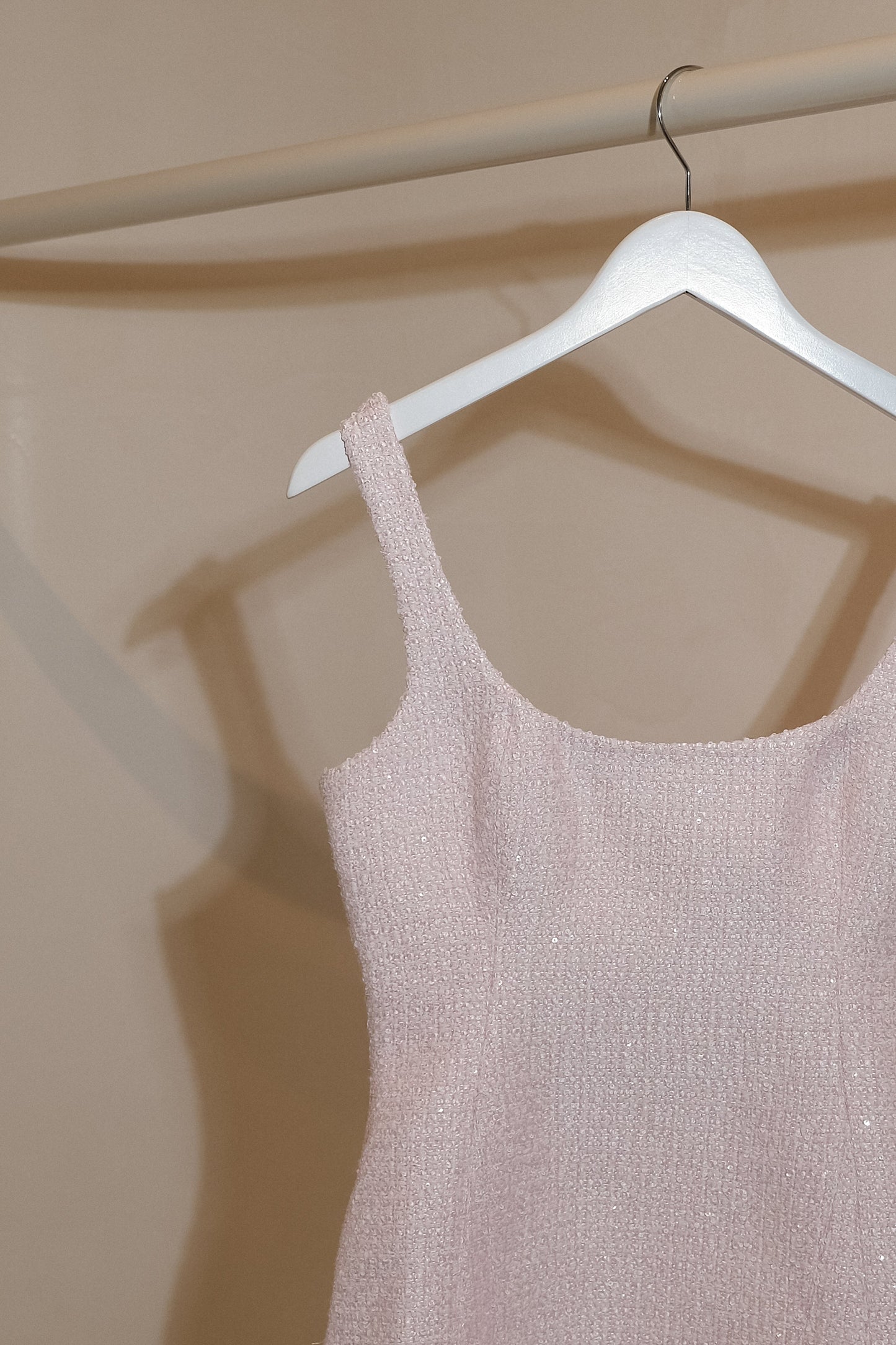 ROF Beth Tweed Mini Elbise - Peri Floss Pembe