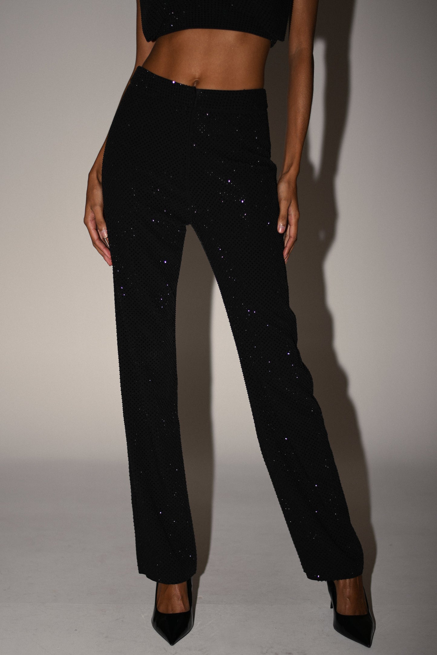 ROF Kaycee Düz Paça Diamante Pantolon - Siyah