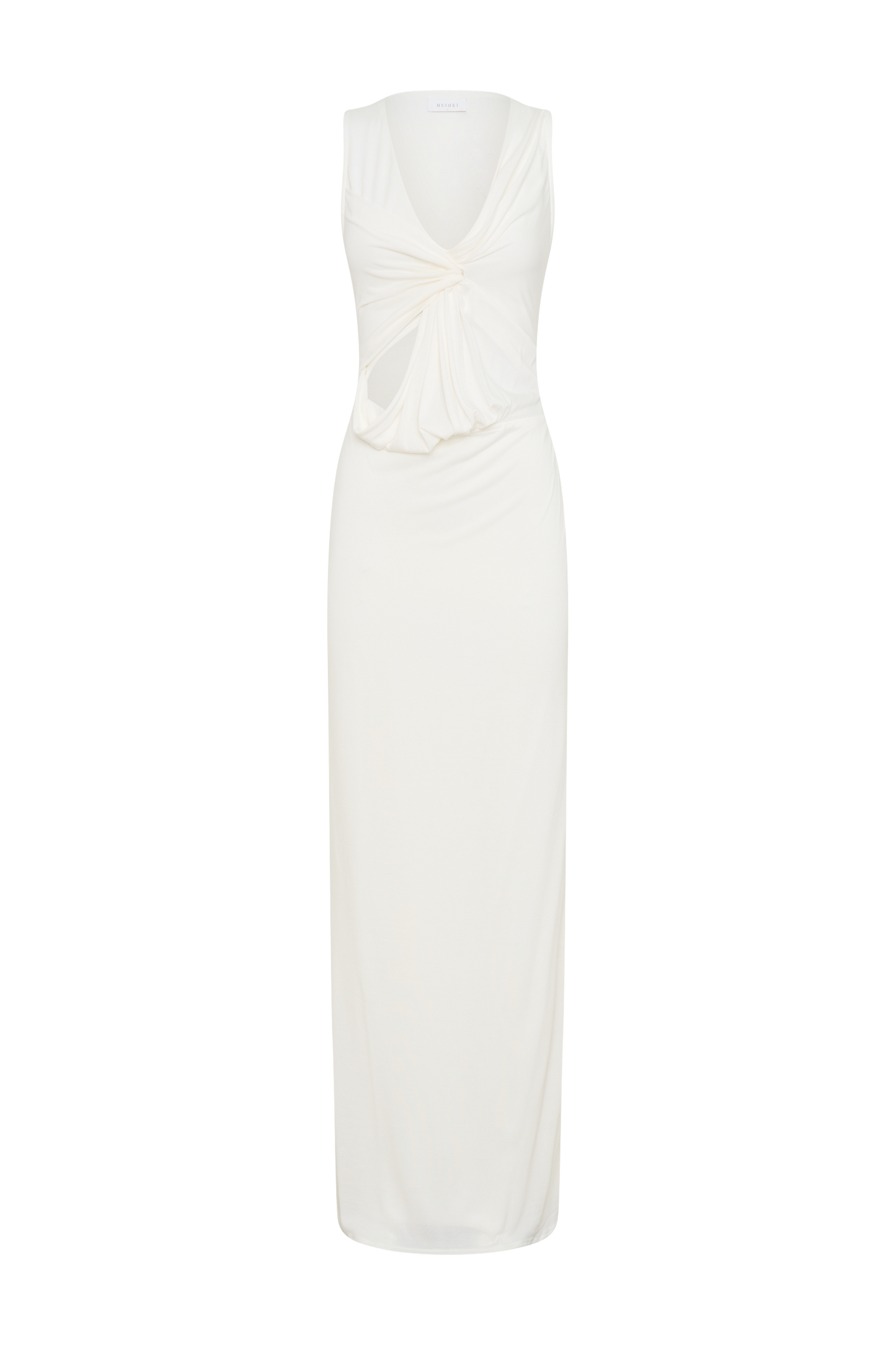 ROF Kassidy Şeftali Jersey Maxi Elbise - Fildişi