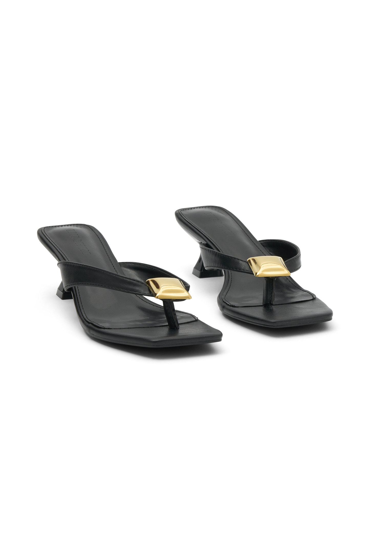 ROF Paisley Donanımlı Yavru Kedi Topuklu Ayakkabı - Siyah