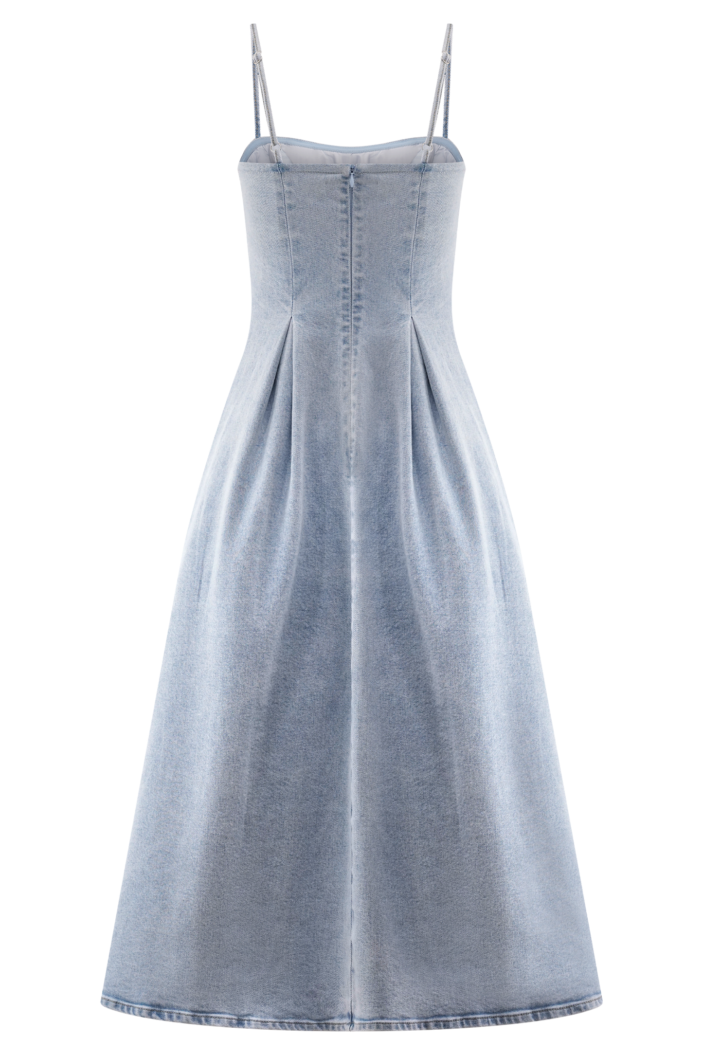 ROF Harlyn Denim Midi Elbise - Açık Mavi