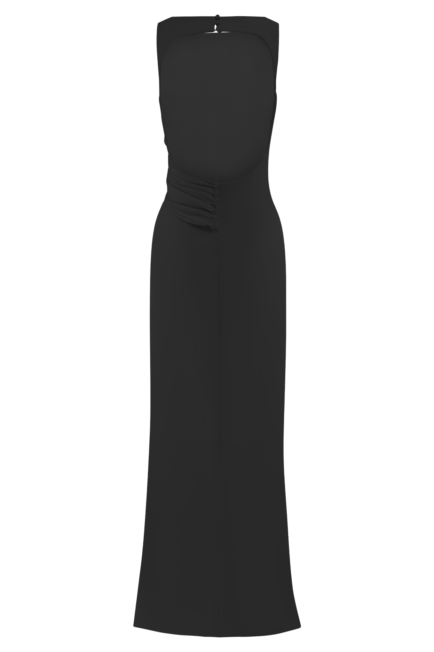 ROF Henley Slinky Drape Maxi Elbise - Siyah