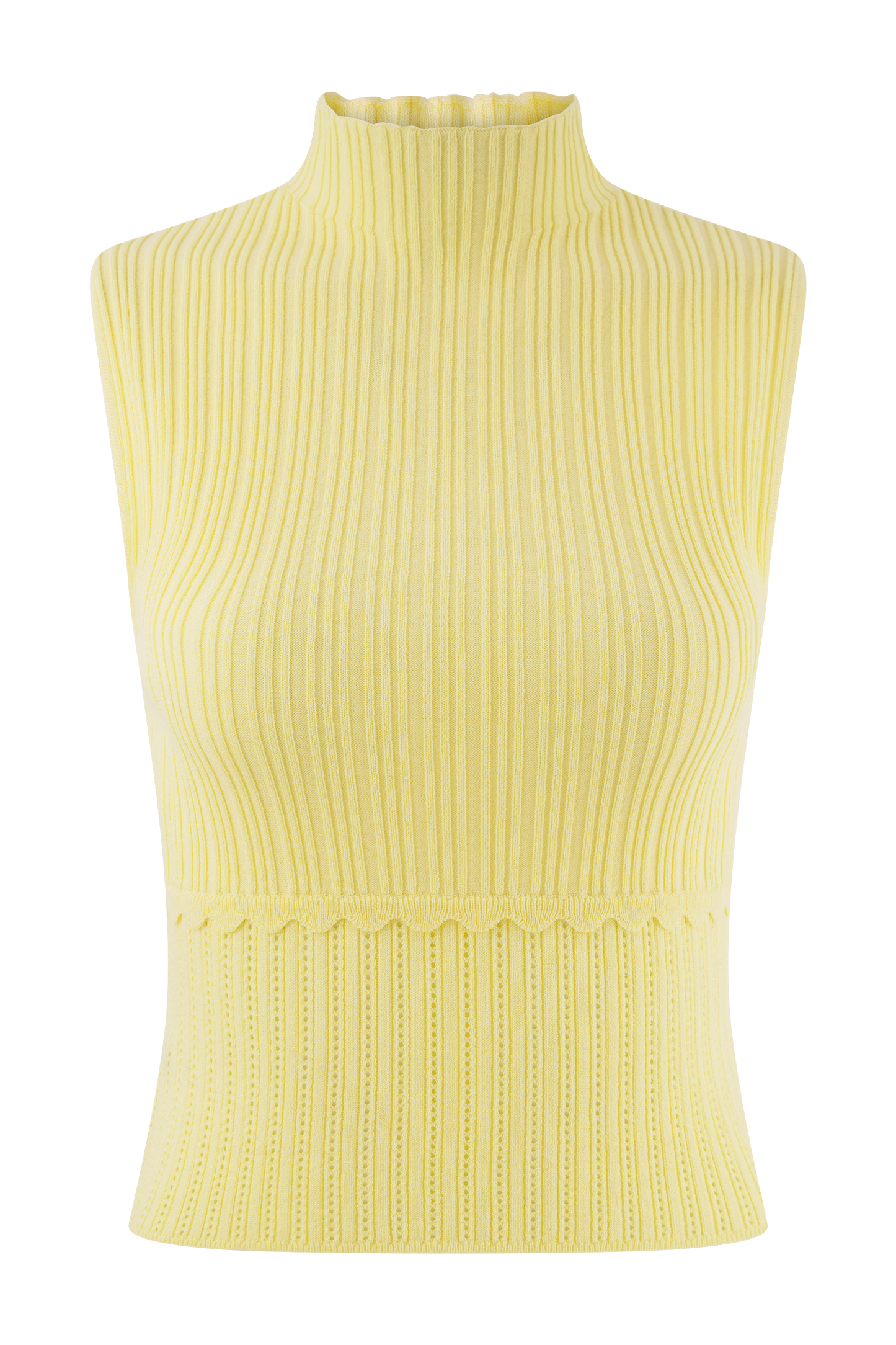 ROF Indy Pointelle Örgü Üst - Limon