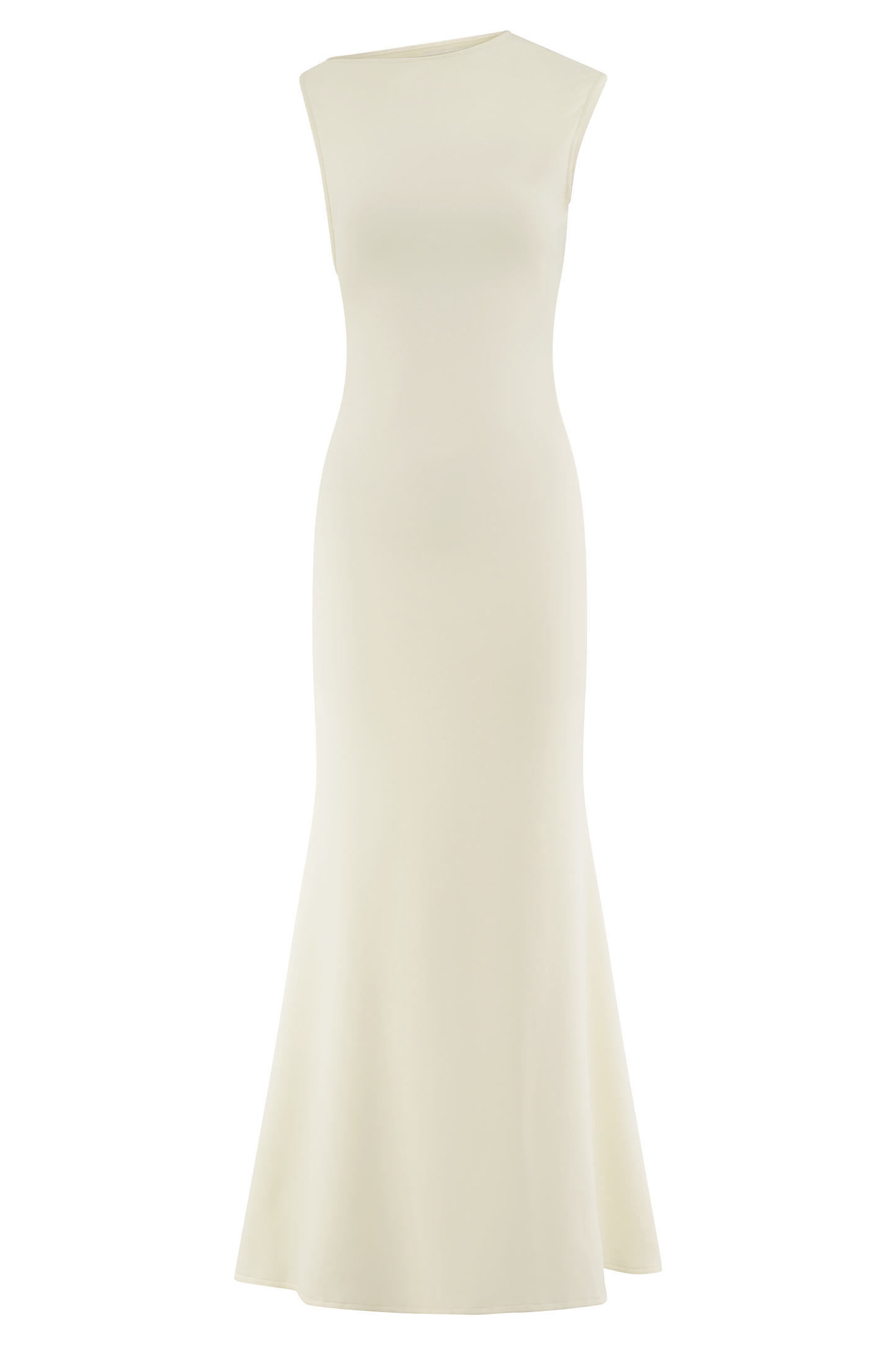 ROF Katerina Scuba Jersey Cut Out Maxi Elbise - Fildişi