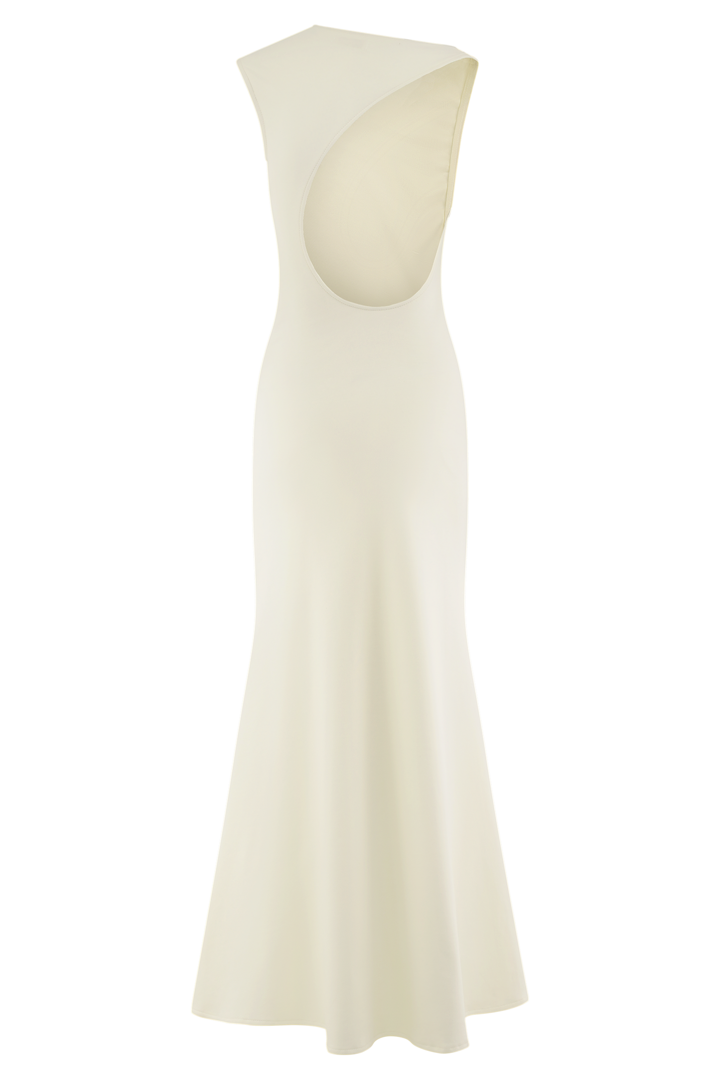 ROF Katerina Scuba Jersey Cut Out Maxi Elbise - Fildişi
