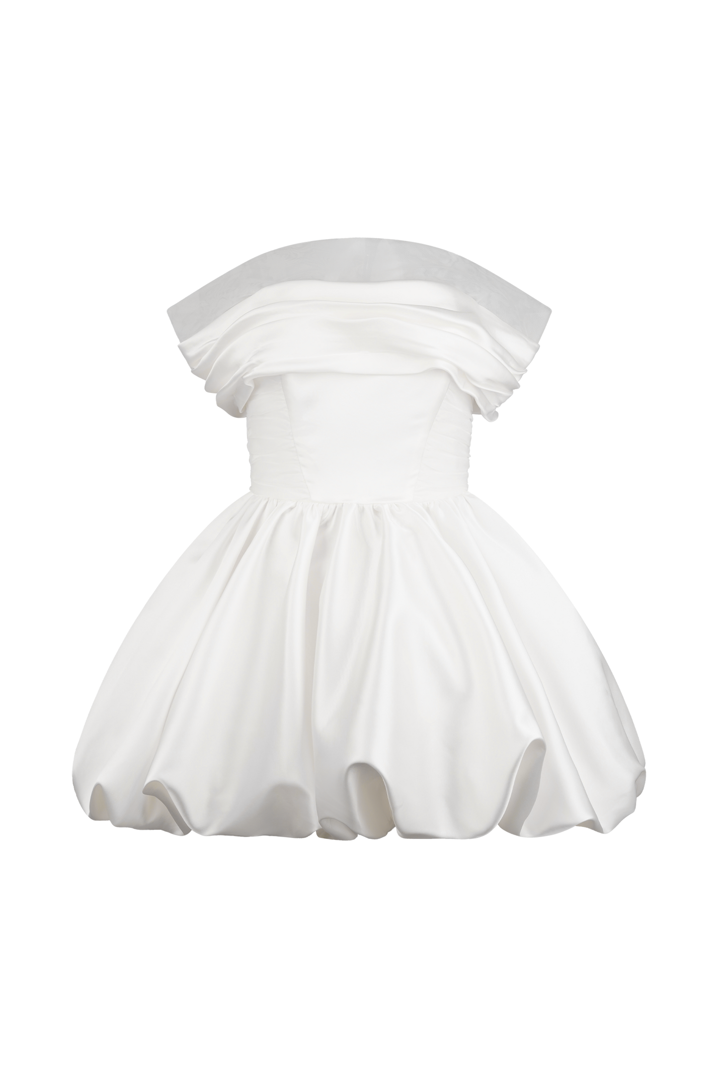 ROF Lauretta Düşük Omuz Mini Elbise - Beyaz