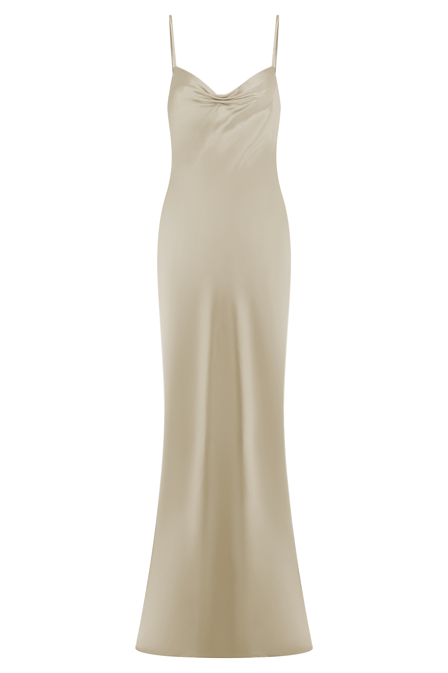 ROF Lilly Sweetheart Saten Maxi Elbise - Allık Altın