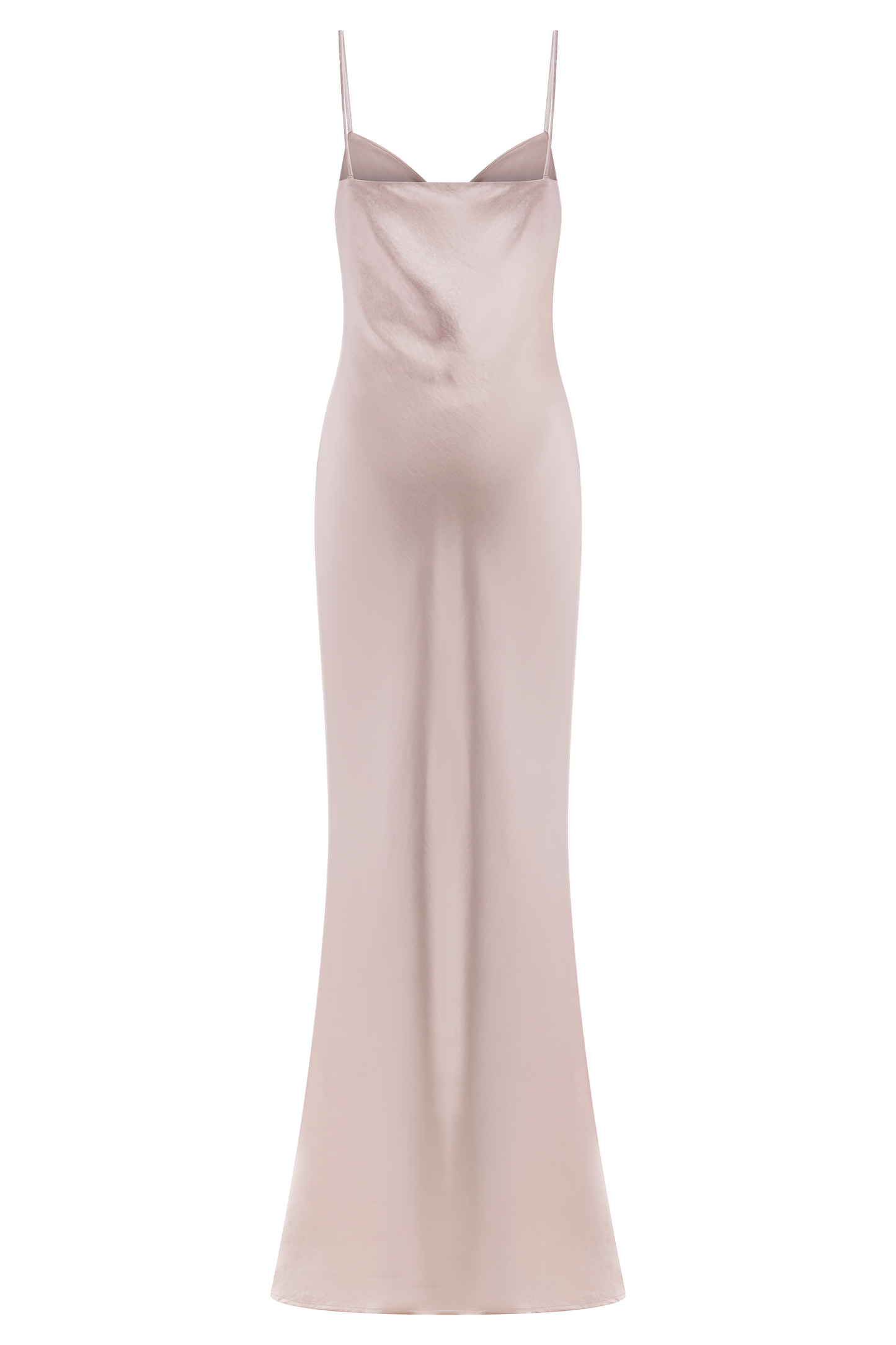 ROF Lilly Sweetheart Saten Uzun Elbise - Soft Pembe