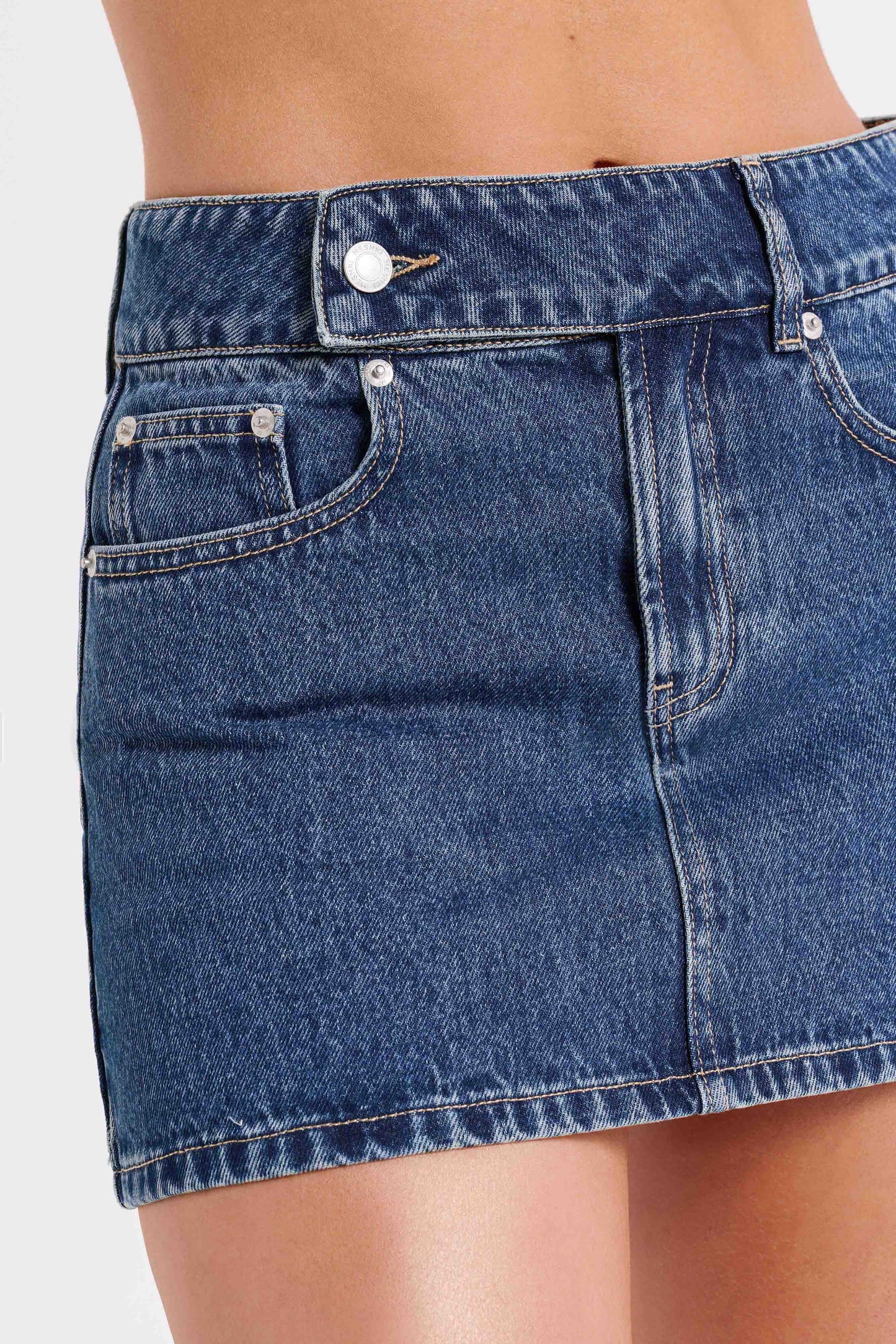 ROF Julienne Denim Mini Etek - Lacivert