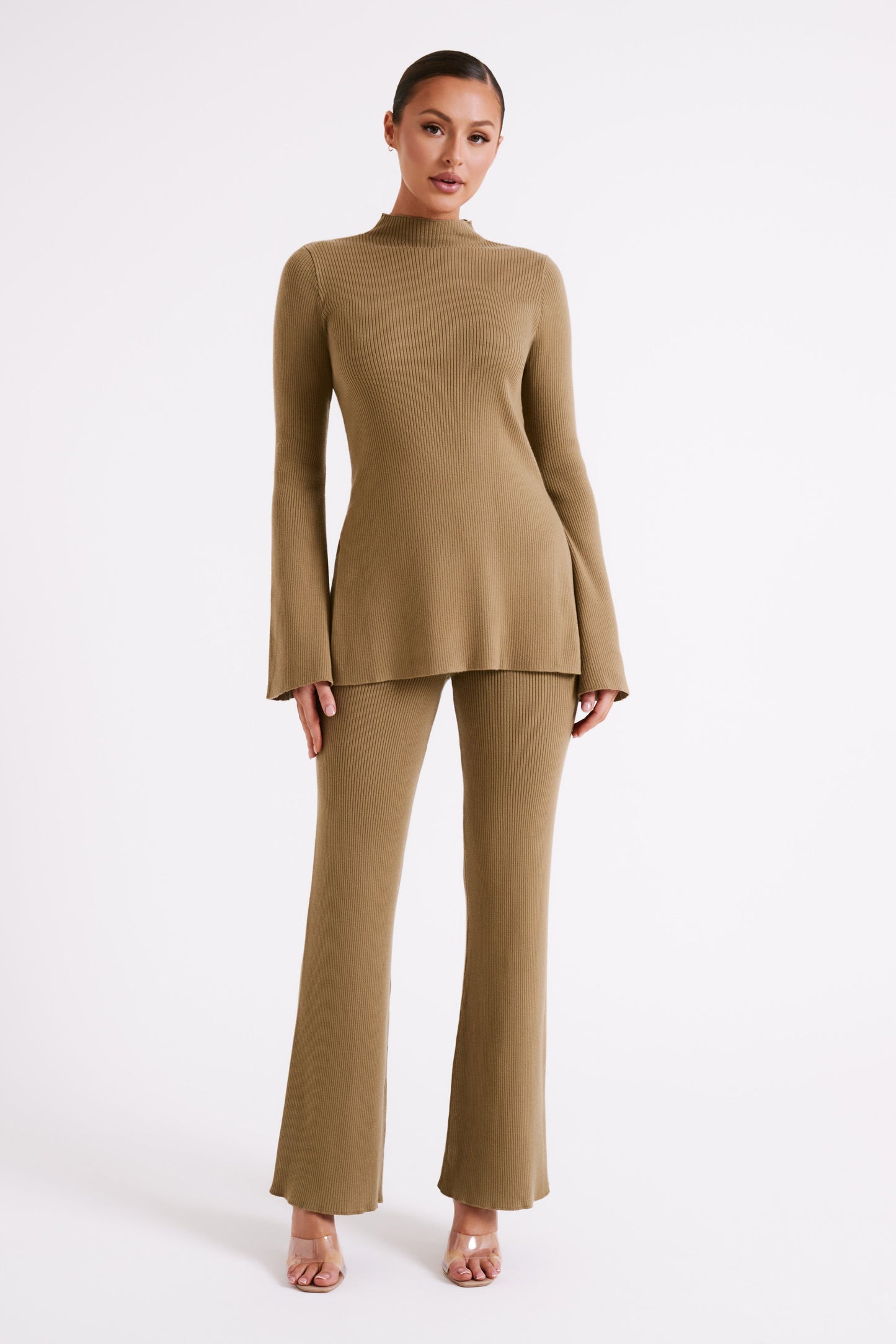 ROF Jovie Oversize Örgü Kazak - Zeytin