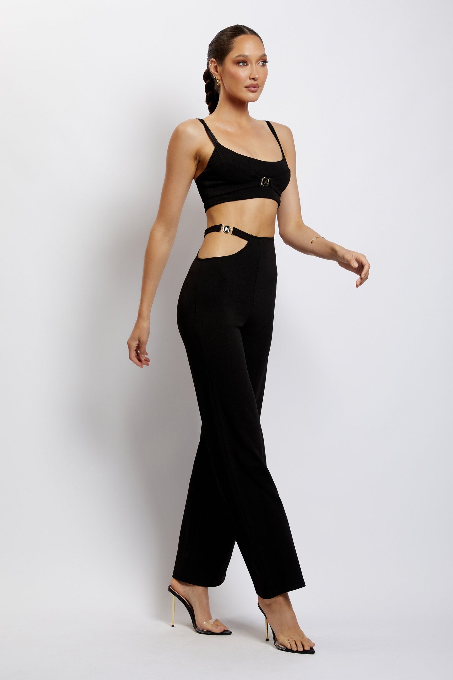 ROF Blythe Çift Askılı Crop Top - Siyah
