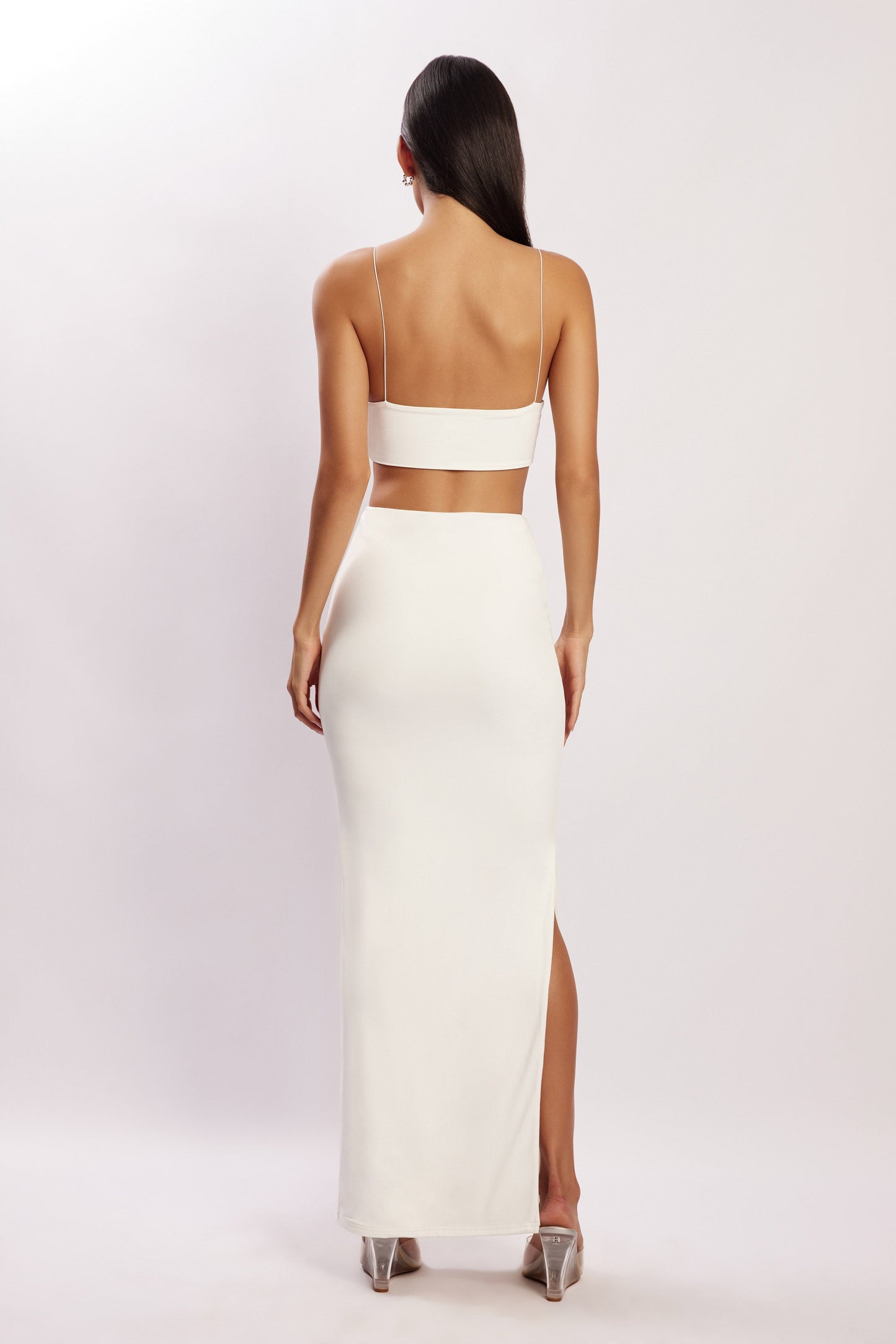 ROF Montana Dantelli Kesikli Crop Top - Beyaz