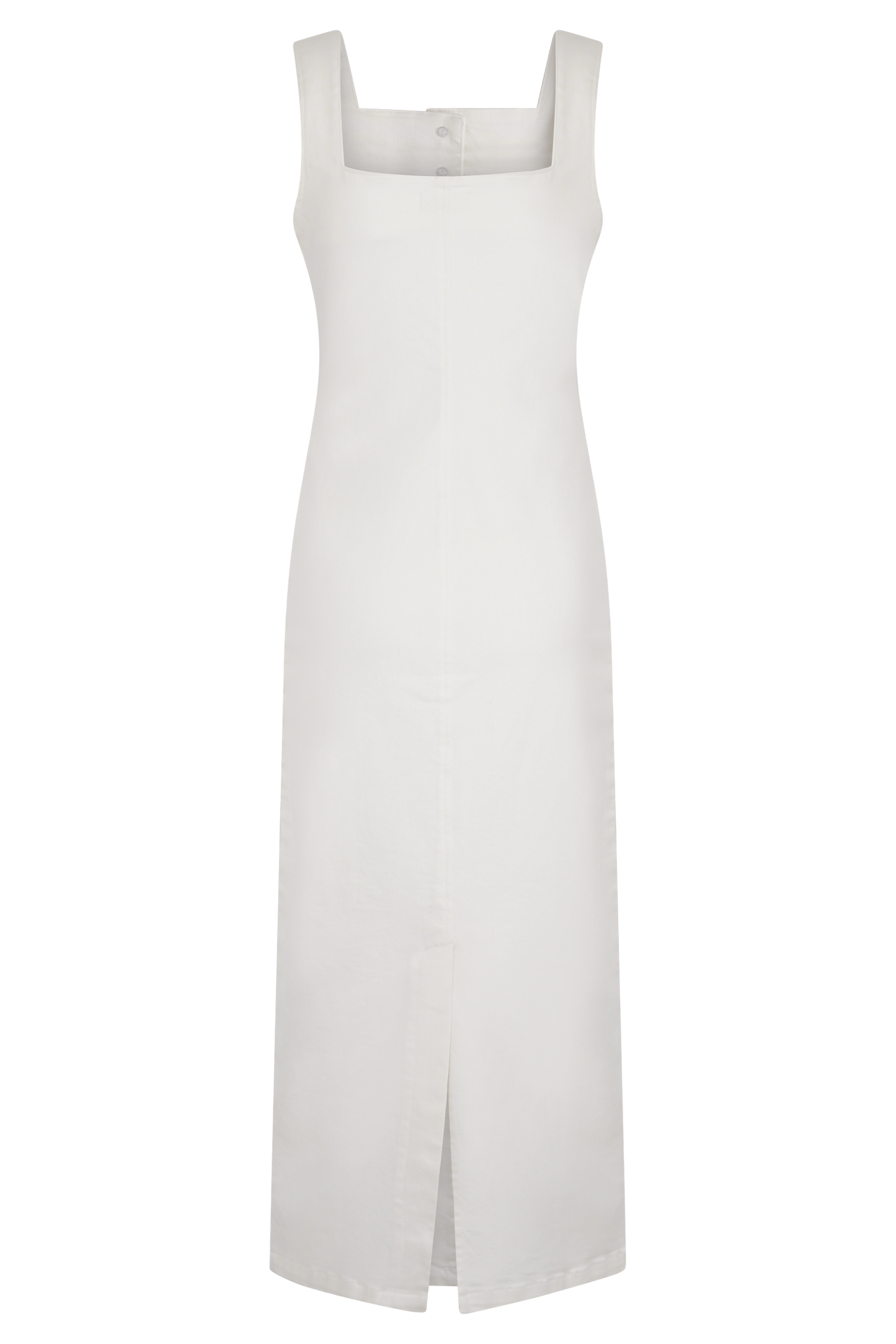 ROF Reyna Denim Midi Elbise - Beyaz