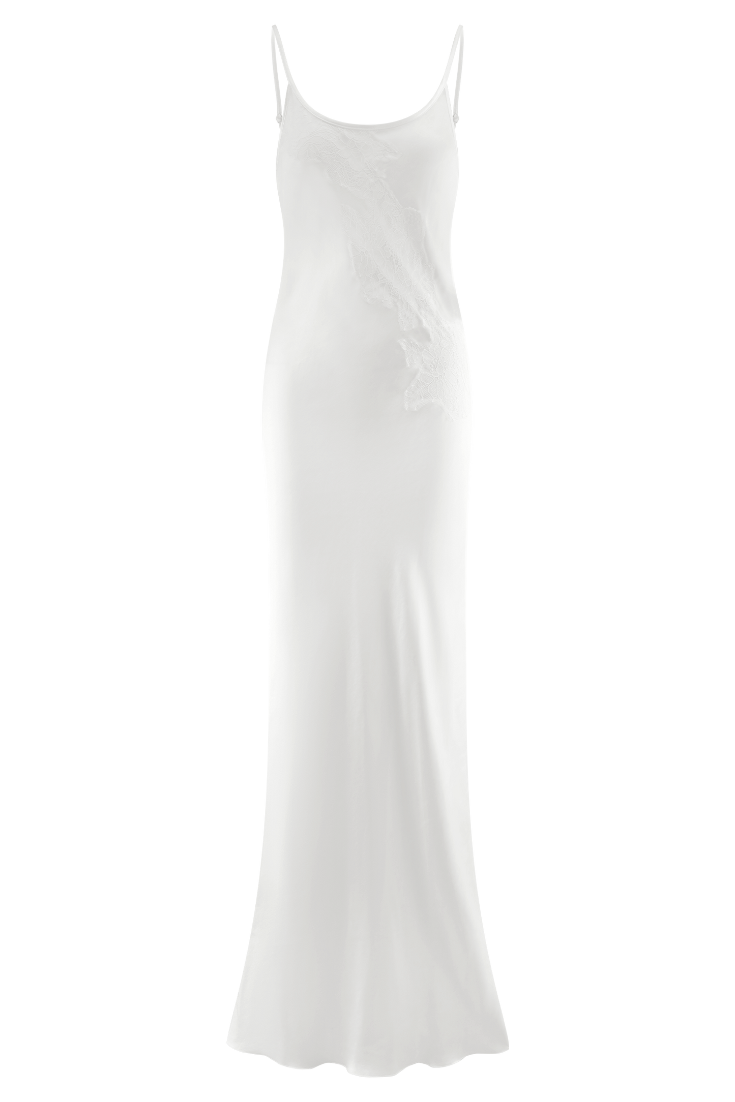 ROF Saylor Saten Slip Uzun Elbise - Fildişi