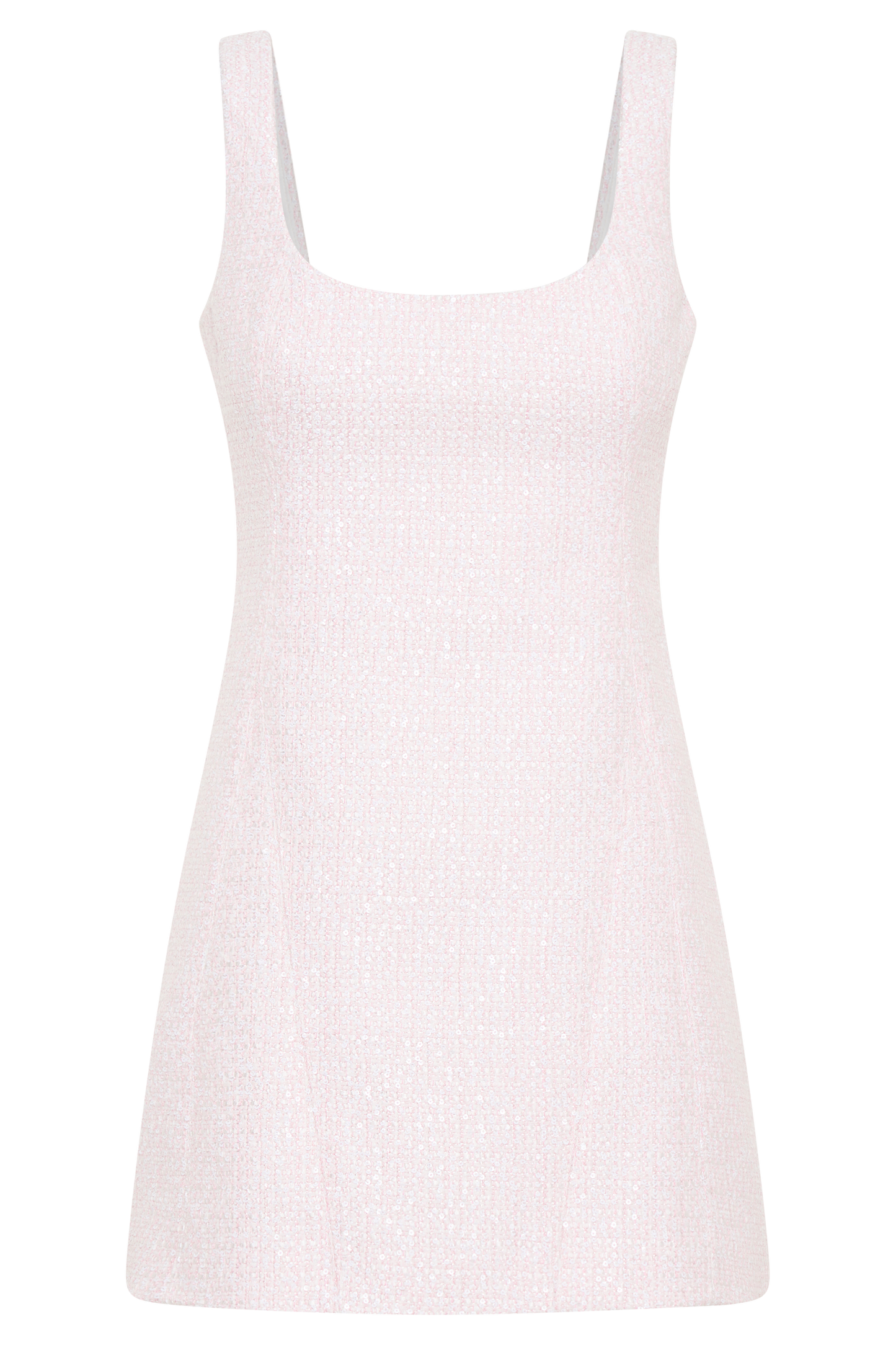 ROF Beth Tweed Mini Elbise - Peri Floss Pembe