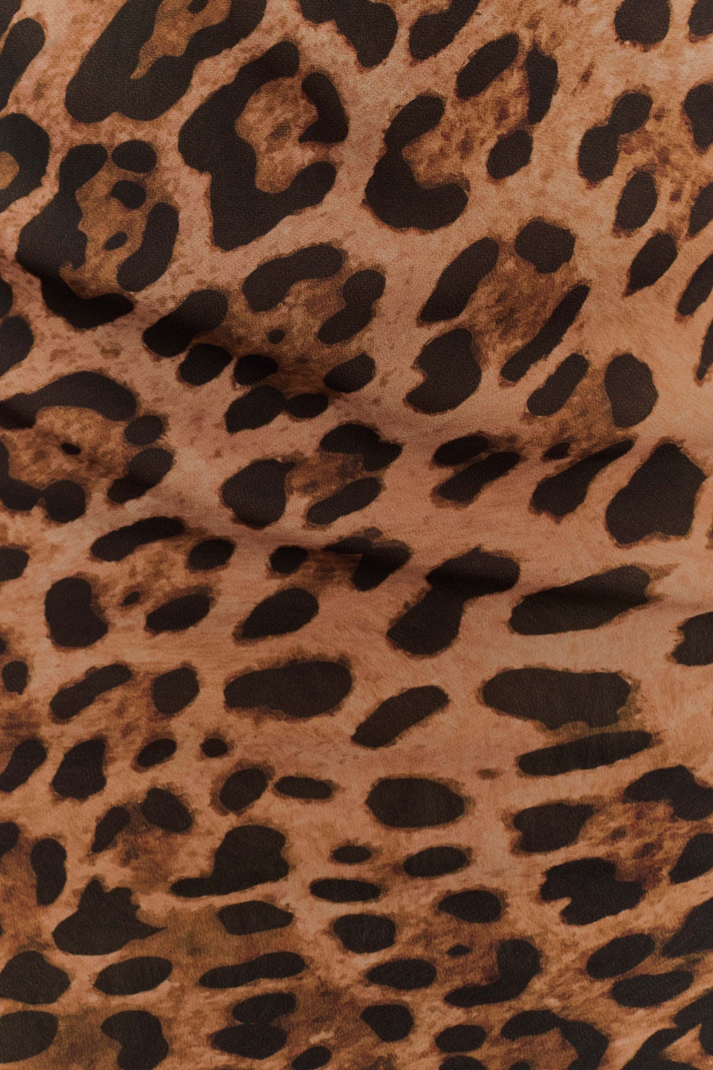 ROF Breanna Straplez Şifon Maxi Elbise - Leopar Desenli