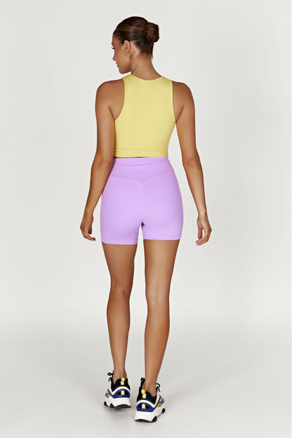 ROF Lori İki Tonlu Racer Crop Top - Lila/Sarı