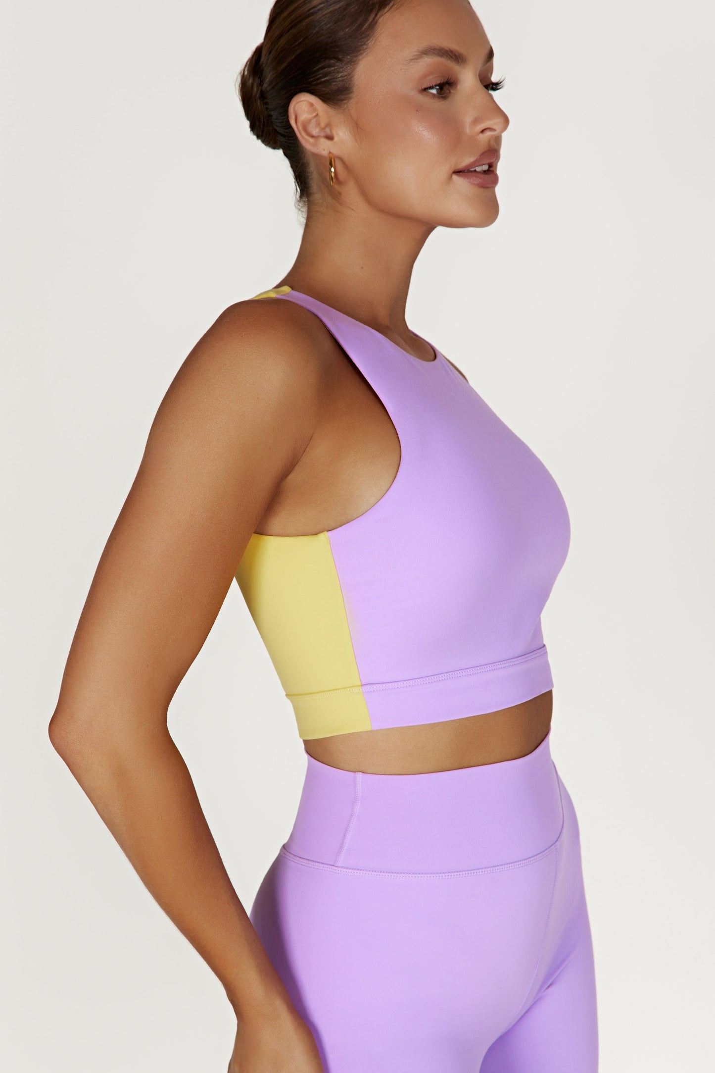 ROF Lori İki Tonlu Racer Crop Top - Lila/Sarı