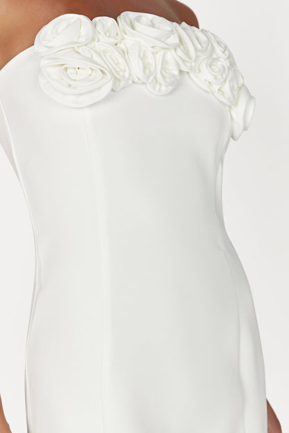 ROF Brooks Rose Mini Elbise - Beyaz