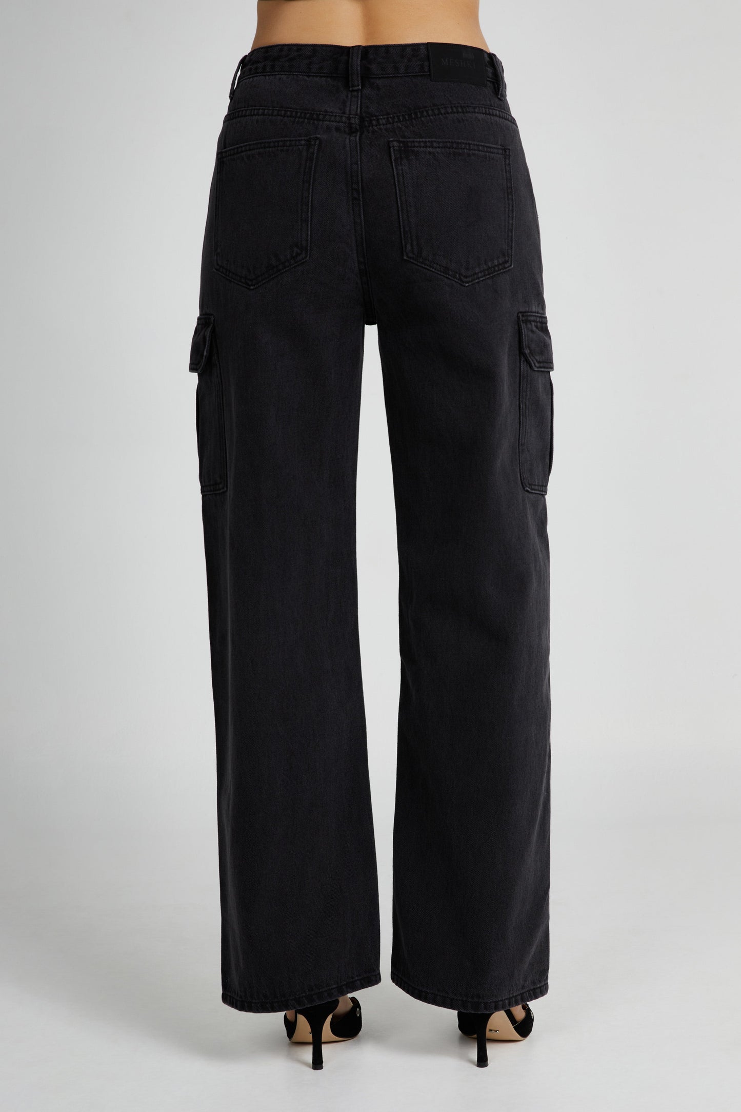 ROF Jagger Mid Bel Oversize Denim Jean - Yıkanmış Siyah