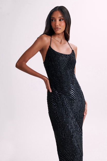 ROF Tierra Payet Maxi Elbise - Siyah