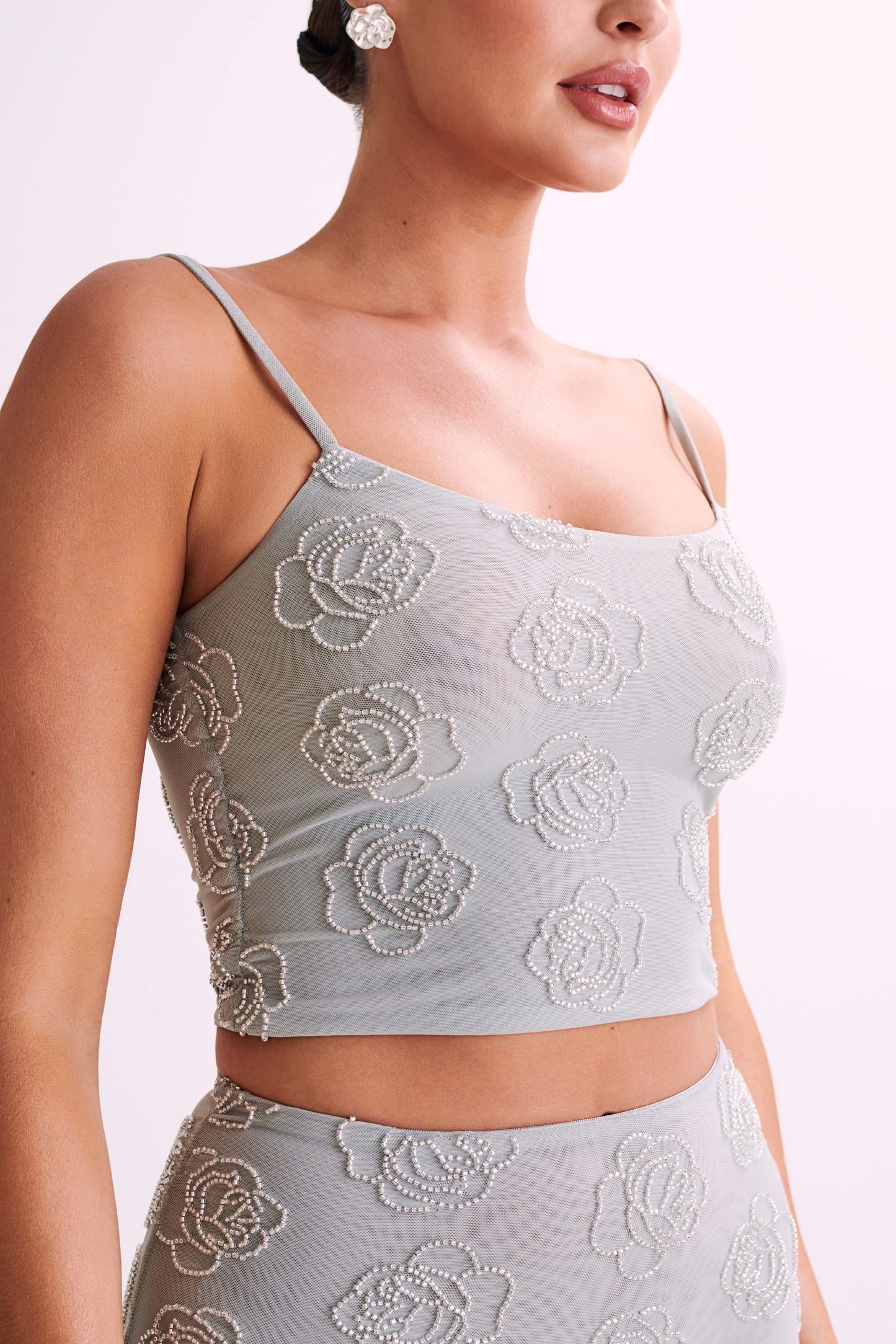 ROF Greta Rose Boncuklu Kaşkorse - Gümüş
