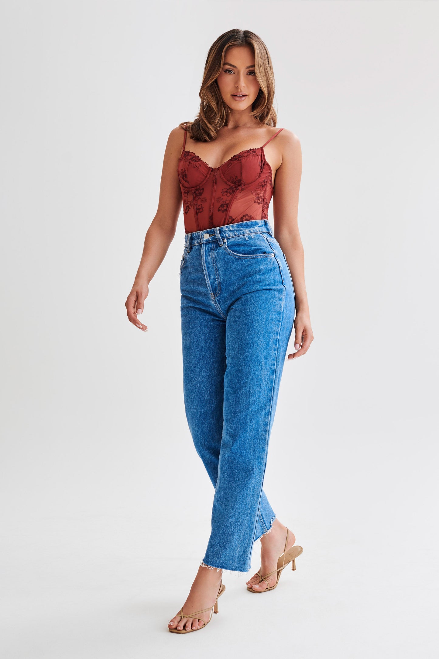 ROF Annette Dantel Bodysuit - Mürdüm Çiçek