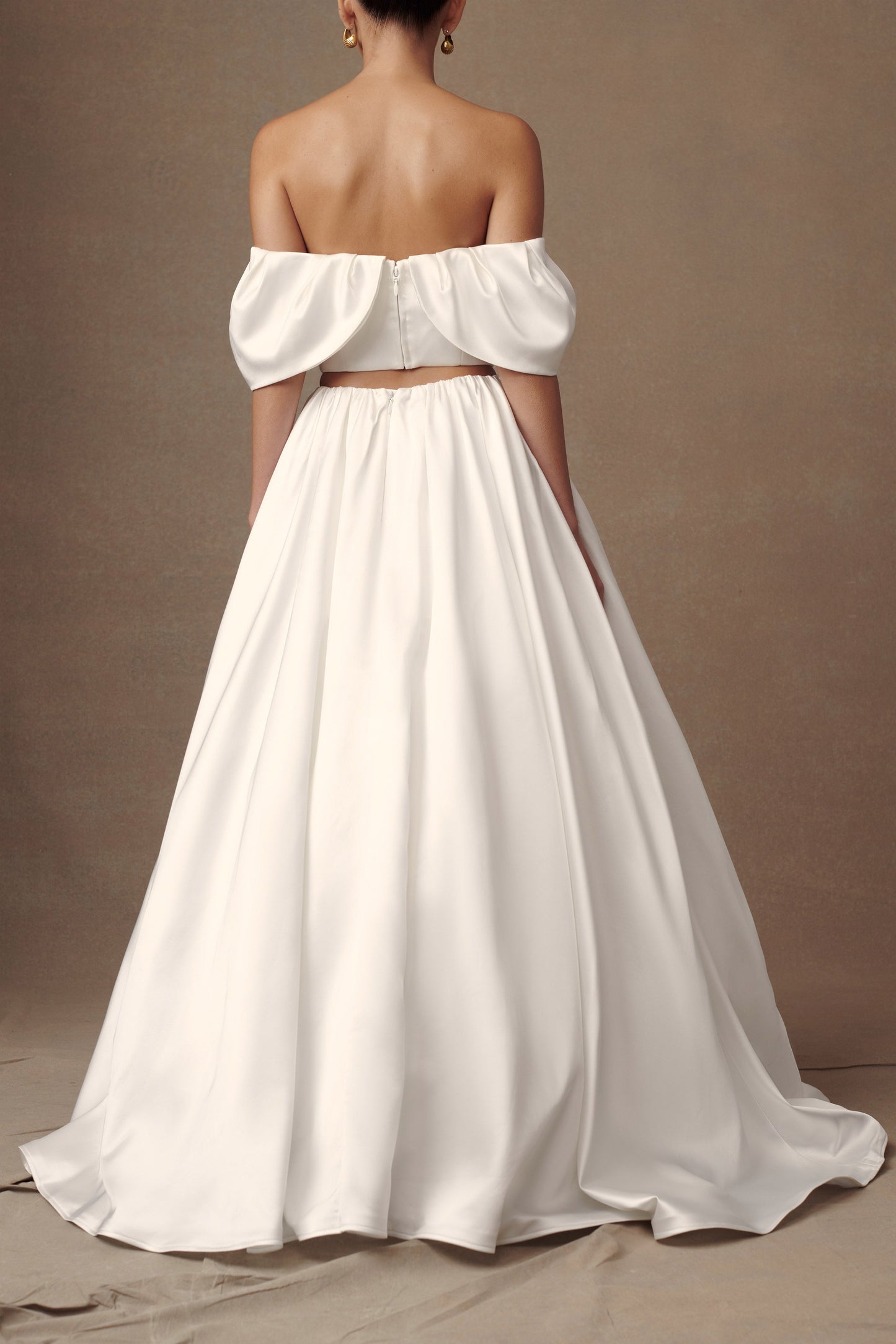 ROF Kelsey Saten Maxi Etek - Beyaz