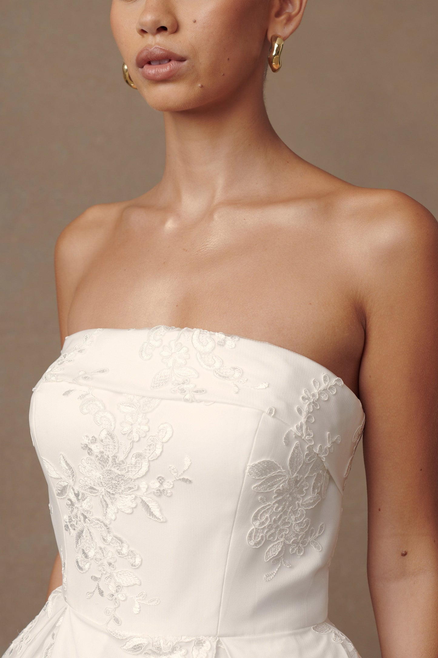 ROF Eileen Dantel Mini Elbise - Beyaz