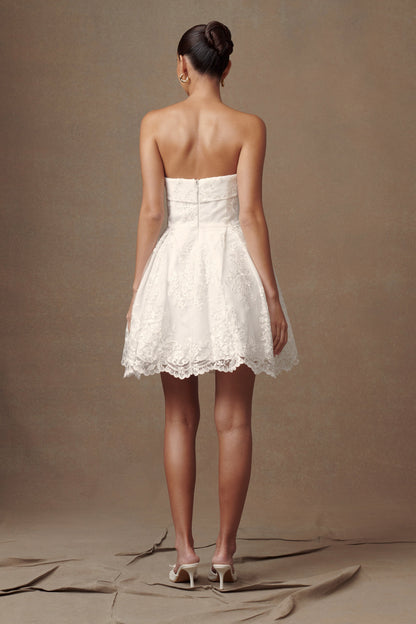 ROF Eileen Dantel Mini Elbise - Beyaz