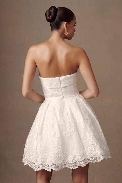ROF Eileen Dantel Mini Elbise - Beyaz