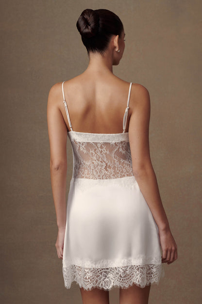 ROF Emmett Dantel Slip Elbise - Beyaz
