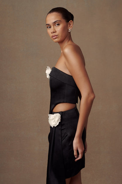 ROF Margot Straplez Rose Korse - Siyah