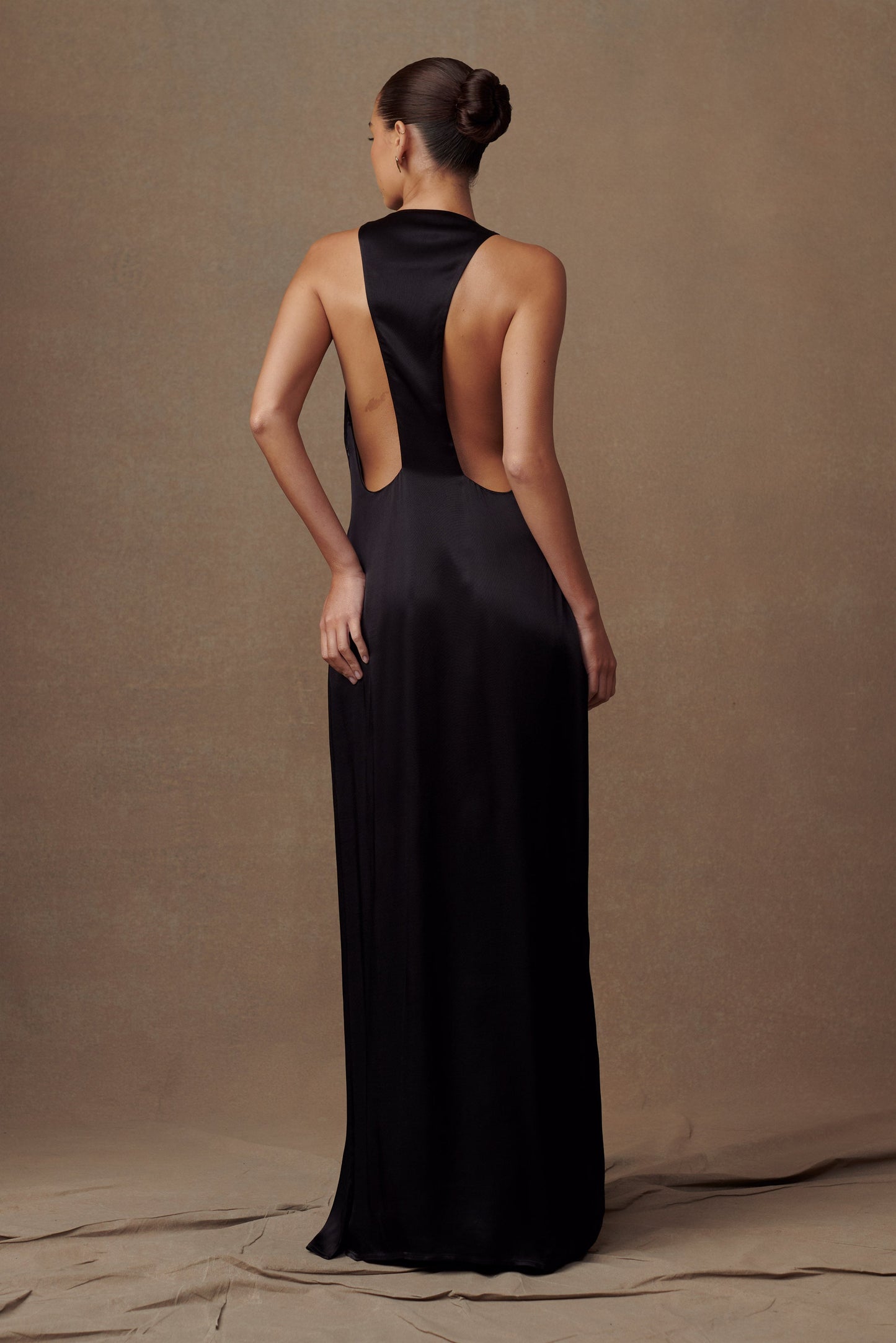 ROF Jacquelyn Racerback Uzun Elbise - Siyah