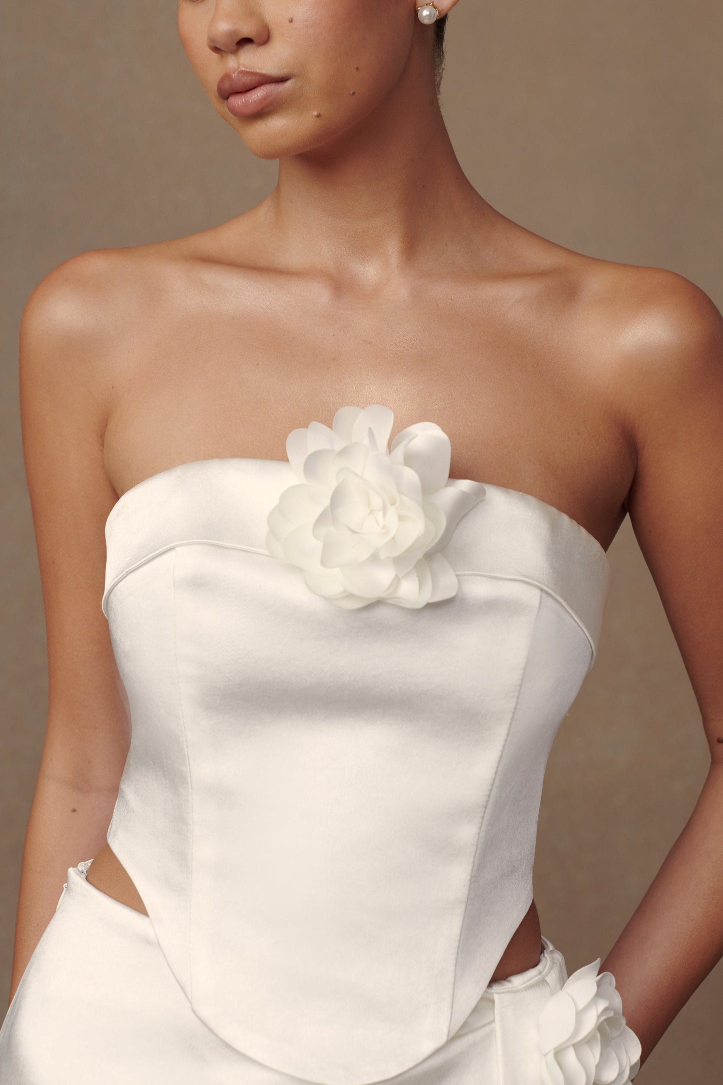 ROF Margot Straplez Rose Korse - Beyaz