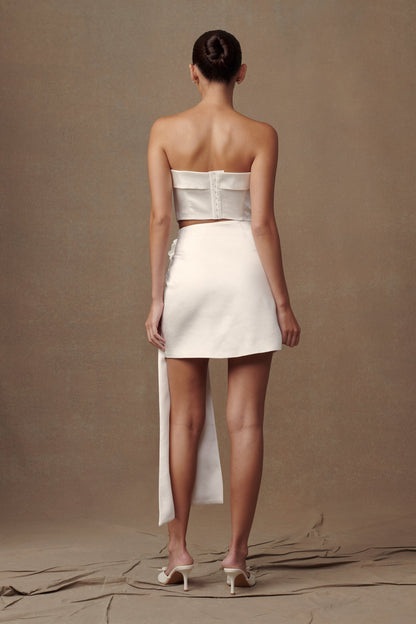 ROF Margot Rose Mini Etek - Beyaz