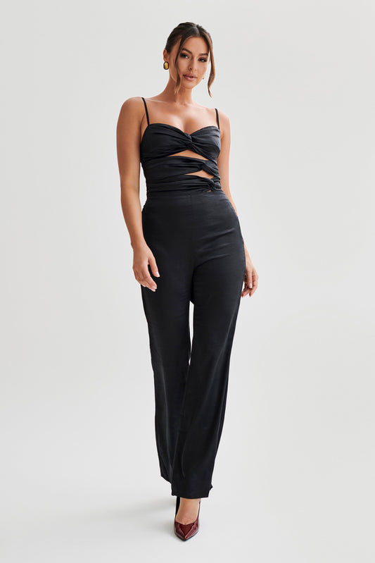 ROF Elina Twist Saten Tulum - Siyah