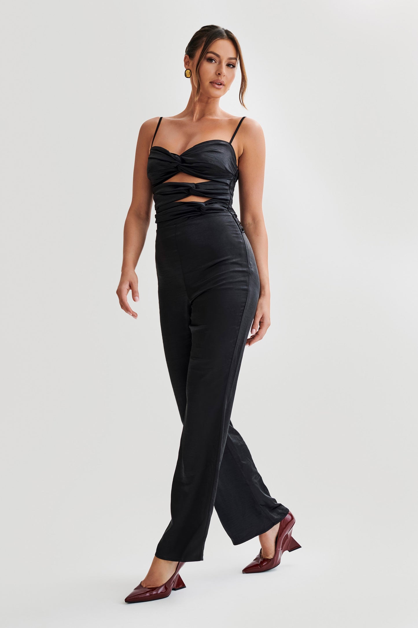 ROF Elina Twist Saten Tulum - Siyah