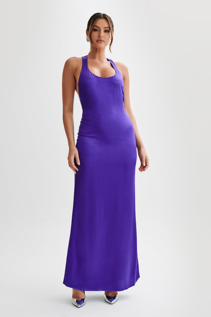 ROF Jacquelyn Racerback Maxi Elbise - Koyu Mor
