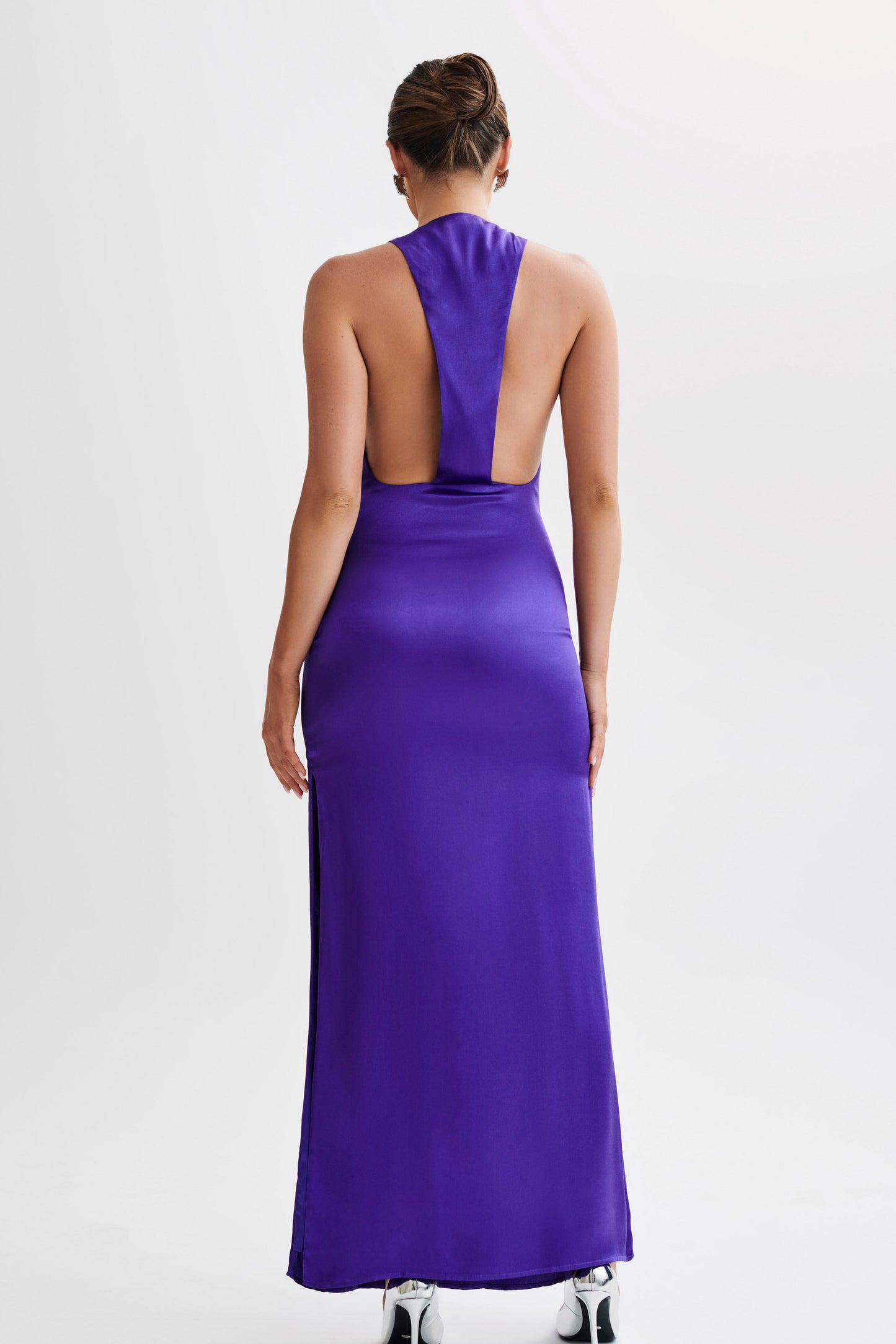 ROF Jacquelyn Racerback Maxi Elbise - Koyu Mor