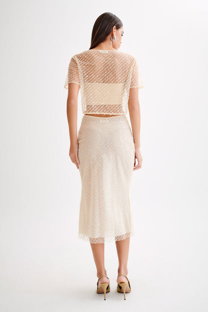 ROF Brynne Payet Midi Etek - Buttercream