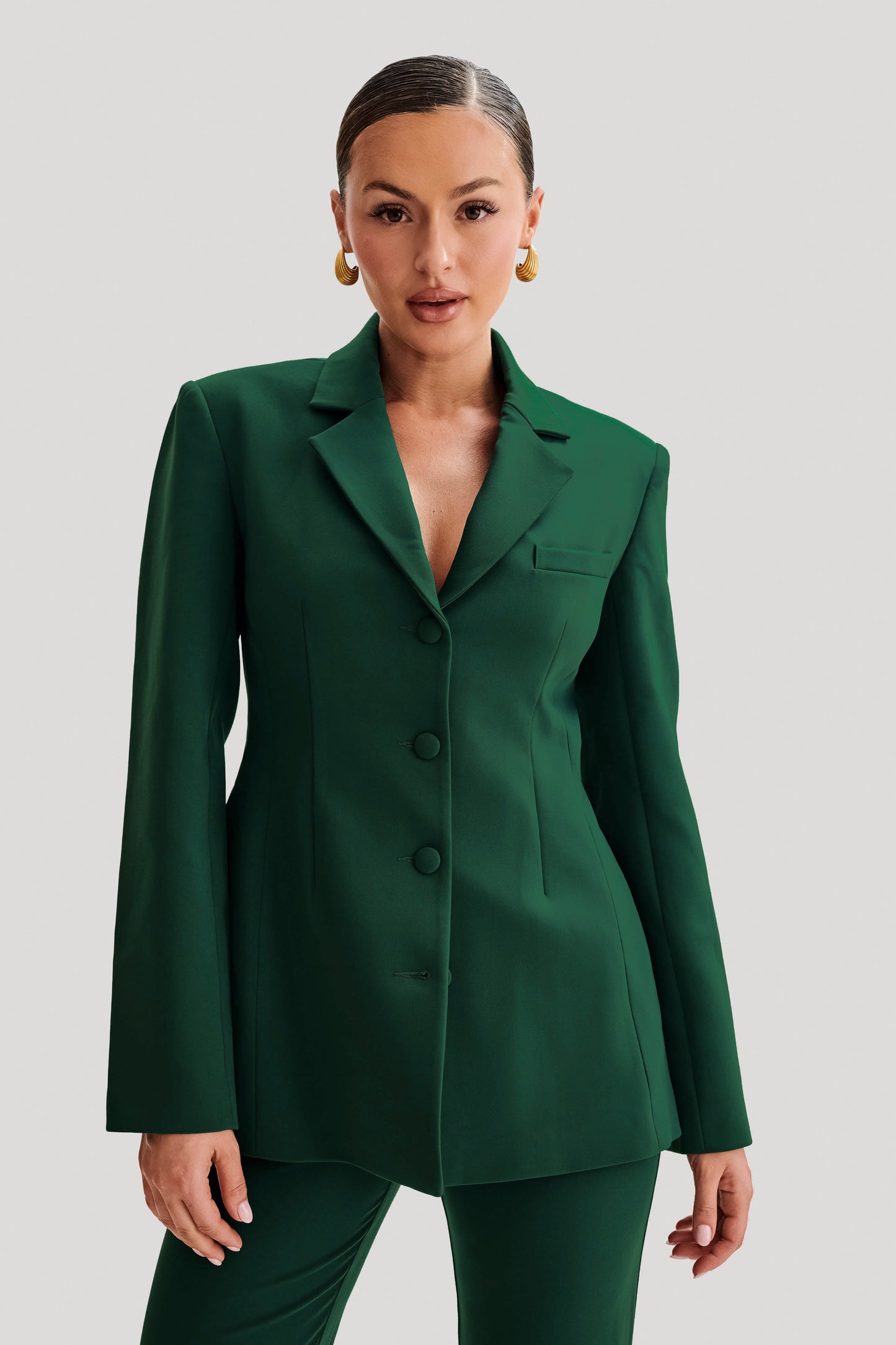 ROF Greer Kum Saati Takım Elbise Blazer - Orman Yeşili