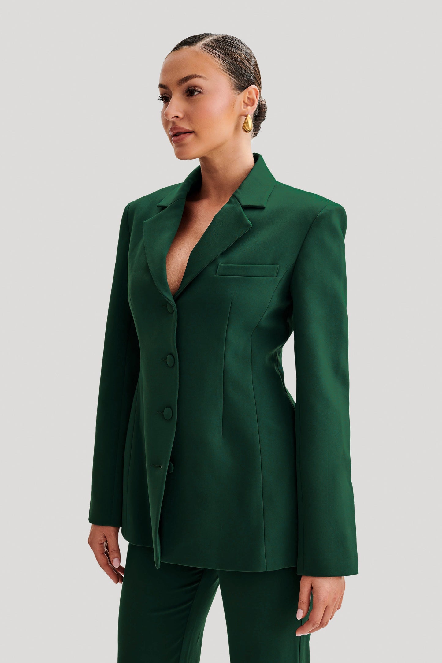 ROF Greer Kum Saati Takım Elbise Blazer - Orman Yeşili