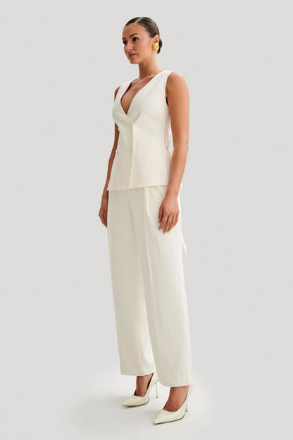 ROF Amelie Suiting Longline Yelek - Fildişi