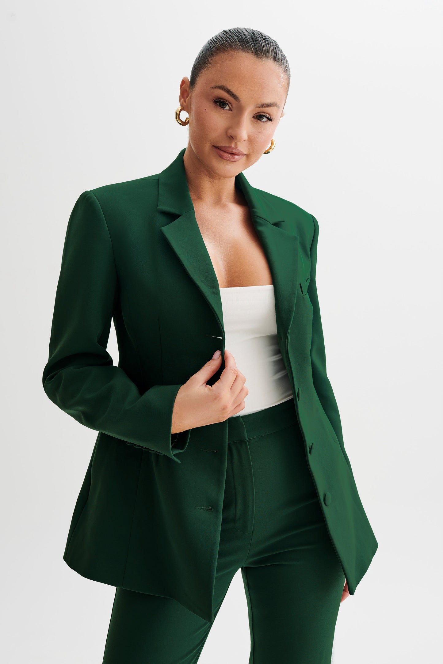 ROF Greer Kum Saati Takım Elbise Blazer - Orman Yeşili