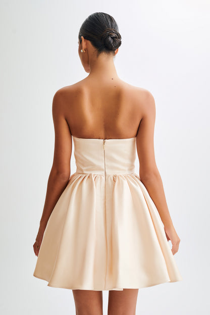 ROF Hollie Yapılı Korse Mini Elbise - Gold