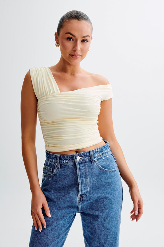 ROF Nicki Cut Out Kolsuz Üst - Limon Şerbeti
