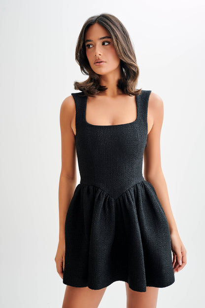 ROF Jennifer Buklet Mini Elbise - Siyah